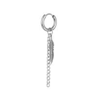 Pendiente de aro con plumas cruzadas para mujer, Piercing de acero inoxidable, con Clip, estilo hip pop, Punk, CZ, magnético, 1 par - details 9