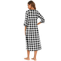 Bata larga con cremallera para mujer, ropa de dormir de longitud completa con bolsillos, camisón de manga 3/4, bata de baño - details 54