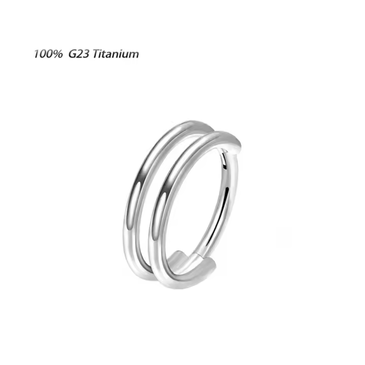 1Pc astm f136 titanium piercing de la nariz 16g cz con bisagras tabique clicker Segmento de cartílago de la oreja tragus hélice anillo penetrante de labios joyería - 1