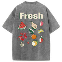 Camisetas Deportivas de Verano Suaves y Cómodas Estampados de Frutas Frescas Cuello Redondo - details 35