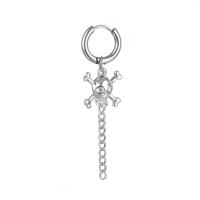 Pendiente de aro con plumas cruzadas para mujer, Piercing de acero inoxidable, con Clip, estilo hip pop, Punk, CZ, magnético, 1 par - details 11