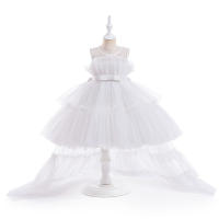 Summer Pink Trailing Lace Baby Girl Dress Toddler 1st Birthday Party Princess Dresses for Girl Formal Puffy Wedding Gown Vestido - details 14