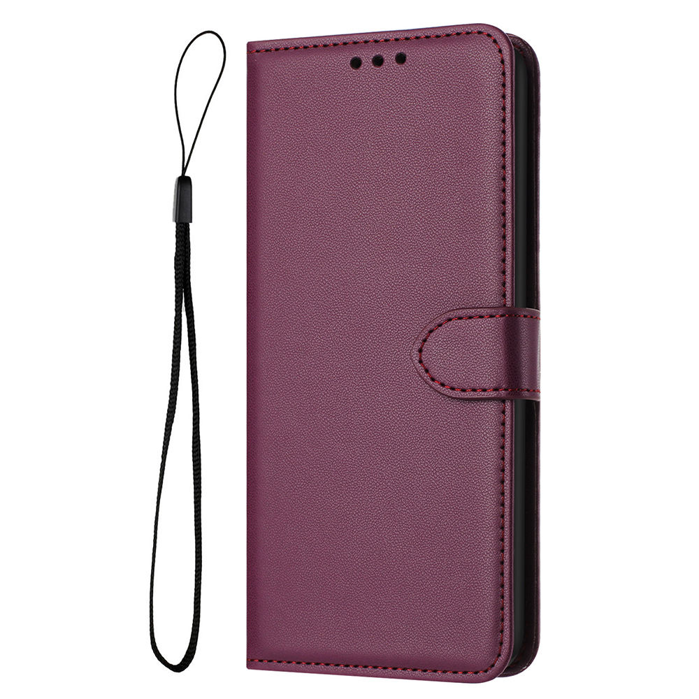 Funda de cuero con tapa estilo libro de color sólido minimalista para Xiaomi 13T 12T 11T Poco C31 M3 F5 X3 Redmi Note 9 10 11 Pro 11S 10T 10S 10C 10A 9A 9C 9T Funda con ranuras para tarjetas Correa para la muñeca gratis