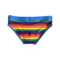 Jessborn calzoncillos de baño para hombre, bañador sexy de cintura baja con estampado de arcoíris, secado rápido - details 6