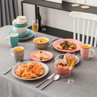 MALACASA Juego de Cena Porcelana 48 Piezas Colorida Apta Microondas - details 0