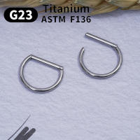 100%-pendientes de titanio G23 para mujer, piercing para la nariz, medio anillo en forma de d, segmento, cartílago - details 5