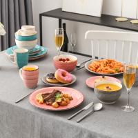 MALACASA Juego de Cena Porcelana 48 Piezas Colorida Apta Microondas - details 9
