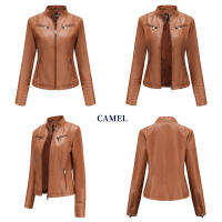 Chaqueta de cuero de imitación para mujer, abrigo de motociclista de moda, ropa de primavera y otoño - details 3