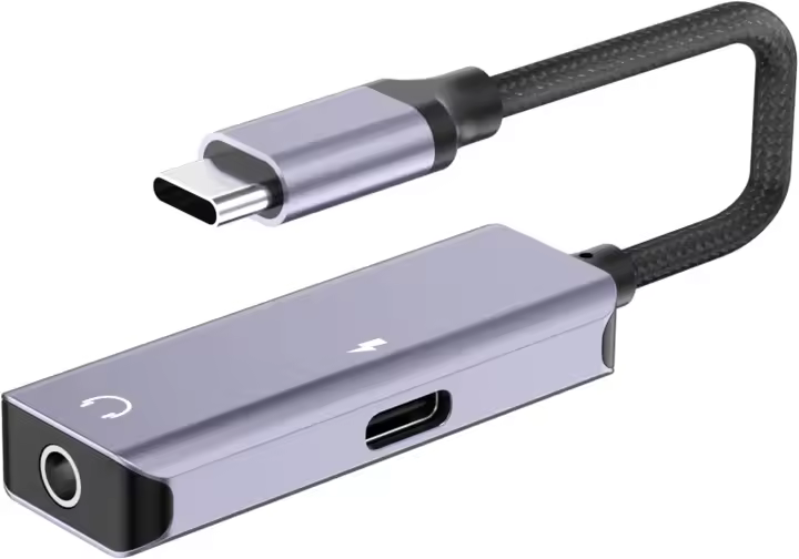 Adaptador de Carga Rápida USB C PD 3.0 y Auriculares 2-en-1 Puerto de Carga USB C Cable OTG - 1