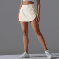 Falda de Yoga Hamidou Secado Rápido, Elasticidad, Doble Capa, Color Sólido para Tenis, Correr, Actividades Deportivas - details 23