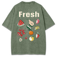 Camisetas Deportivas de Verano Suaves y Cómodas Estampados de Frutas Frescas Cuello Redondo - details 42