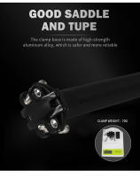 TOSEEK Carbon Seatpost 27.2/30.8/31.6mm Matte Black MTB/Road Bike Seat Post Offset 0mm Bicycle Seat Post Length 400mm Bike Parts - details 9
