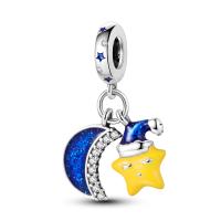 Colgante de la serie de estrellas y lunas para mujer, collar de pulsera DIY, cuentas de plata de ley 925, joyería fina colgante, cumpleaños Gi - details 11