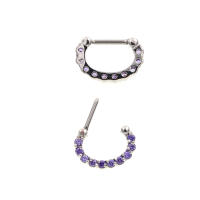 Aros de circonia aaa de 16G para mujer, piercing para la nariz, color plateado, joyería para el cuerpo, piercing para el pezón y el tabique falso - details 12