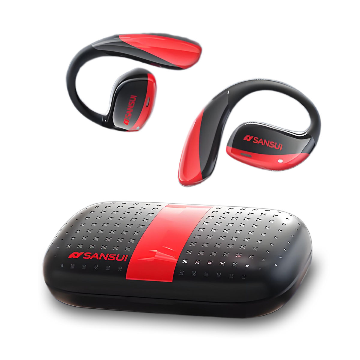 Auriculares de IEM Sansui T19 con Bass Profundo Auriculares Stereo Inalámbricos de Alta Calidad con Cancelación de Ruido, Impermeable, 30H de Tiempo de Juego