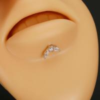 Pendientes de plata de ley 925 con forma de corazón para mujer, joyería fina de circonita blanca, Piercing de mariposa, para fiesta de boda, 1 par - details 2