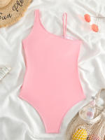 Bañador de una pieza para mujer, nuevo traje de baño liso sin espalda, con correa ajustable, Sexy para playa, - details 26
