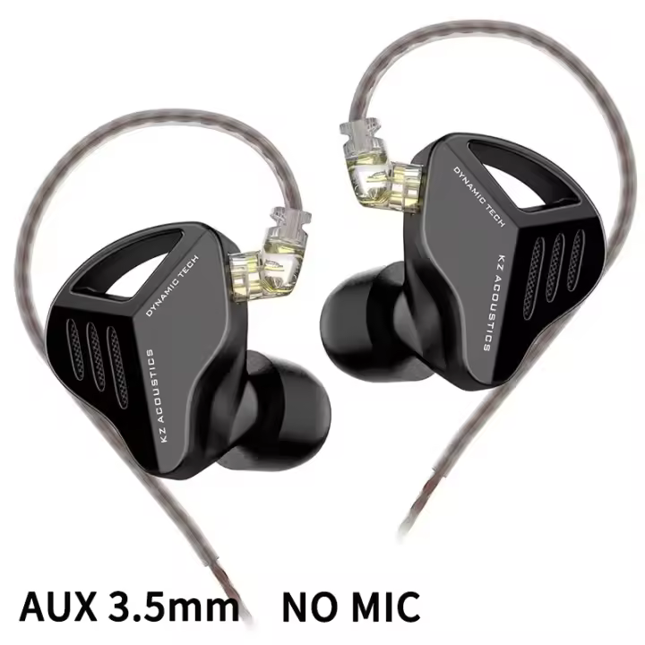 Auriculares con cable KZ-ZVX originales, audífonos con cable AUX de 3,5mm con micrófono, graves pesados dinámicos, HIFI, control de fiebre en el oído, OFC, juego de música - 1