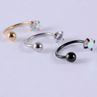Pendientes de acero inoxidable con forma de herradura, aretes de aguja fina de 0,8mm, con tornillo de dientes externos de circonia, 2 piezas, gran oferta - details 8