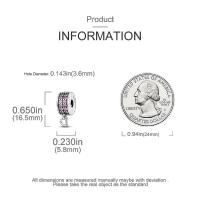 Encantos de Serie Zirconia de Plata Esterlina S925 100% Real para Mujeres Joyería Fina de Cumpleaños Ajuste a Pulsera y Bangle de 3mm - details 5