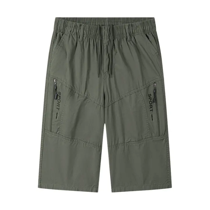 Pantalones Cargo Cortos de Algodón Puro para Hombres CHAIFENKO Versátiles, Transpirables, Ajuste Regular, Largo de Verano - 1