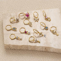 Pendientes de estilo coreano para mujer, aros con colgante inferior, Luna, ojo, hueso de la oreja, Piercing clásico, joyería corporal, 2 unidades - details 2