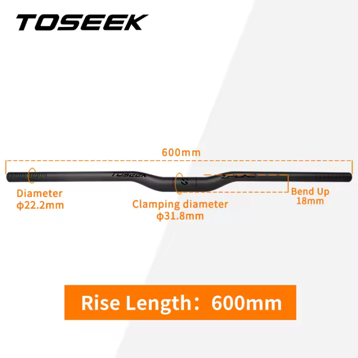 TOSEEK ZF-ONE Mtb Carbon Handlebar Bicycle Handlebar 31.8*580-720/740/760mm Matt Black Handlebars For Mountain Bike Accessories - 1