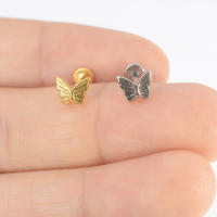 Piercing para el Tragus de La Oreja de titanio, 1/2 piezas, Color dorado, G23, Labret, enchufe, pendientes de titanio, Piercings de hélice, Cartilagem Da Orelha - details 5