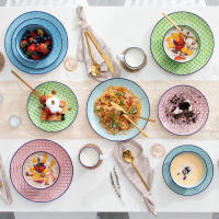 Vancasso-vajilla de porcelana Macaron, 16 piezas, 4 platos de cena, postre, cuencos, tazas, servicio para 4 personas - details 4
