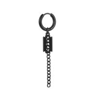 Pendiente de aro con plumas cruzadas para mujer, Piercing de acero inoxidable, con Clip, estilo hip pop, Punk, CZ, magnético, 1 par - details 4