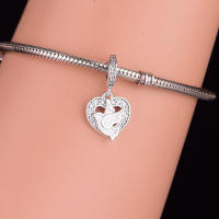 Abalorio de plata de ley 100% 925 para pulsera, dije compatible con brazalete Original, joyería, regalo de cumpleaños, pájaro, espíritu, Paloma, amor, Fe, Esperanza - details 3