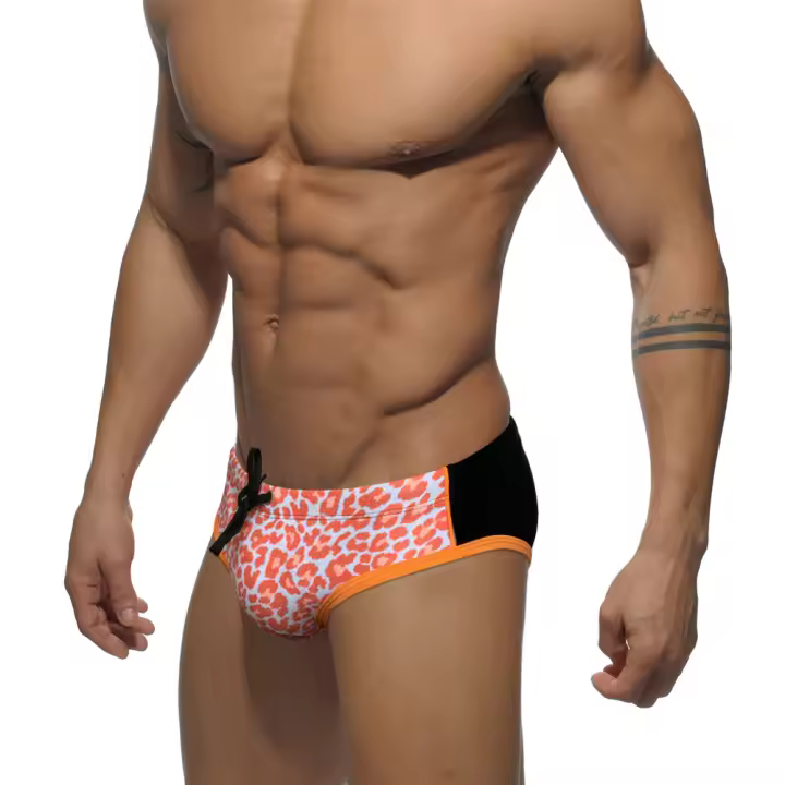 Jessborn pantalones de natación para hombre, bañador sexy con estampado de leopardo, Copa tridimensional, ropa de playa de primavera caliente - 1