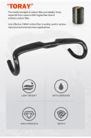 TOSEEK ZXB-TWO Bike Carbon Road Handlebar 400/420/440mm UD Matt Internal Routing Road Bicycle Handle Bar Bikes Parts - details 1