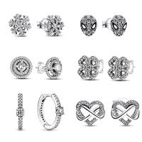Pendientes de plata de ley 925 para mujer, joyería de plata fantástica, conjunto de pendientes de piedras preciosas de copo de nieve de araña, pendientes de plata como regalo - details 0