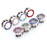 Expansor de acero inoxidable para oreja, joyería para piercing corporal, expansor de tapones para los oídos de un solo túnel de carne, estirador de oreja de 2-20mm, 1 par - details 3