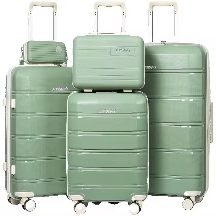 Joyway Juego de Maletas 5 Piezas, PP Set Equipaje-57/67/78cm, Maleta de Cabina Ultraligera, con Ruedas Spinner 360°, Cerradura TSA, Incluye Neceser y Bandolera, Familias y Viajes Largos - 1