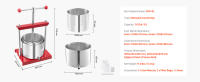 SucceBuy Prensa manual para frutas y vinos, acero inoxidable de 1,6 galones/6 litros para hacer jugos - details 1