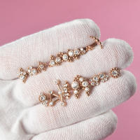 Pendiente de gota de acero quirúrgico para mujer, Piercing de hélice Tragus, pendiente de cadena de perca de oreja, pendiente de cartílago de lóbulo Rook, bola larga, lustre, 1Pc - details 4