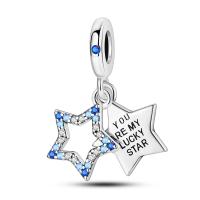 Colgante de la serie de estrellas y lunas para mujer, collar de pulsera DIY, cuentas de plata de ley 925, joyería fina colgante, cumpleaños Gi - details 7