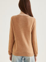 LINY XIN Women's Crew Neck Cardigan Sweater 100% Merino Wool Spring Fall Lightweight Soft Long Sleeve Knitted Coat - details 22