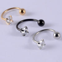 Pendientes de acero inoxidable con forma de herradura, aretes de aguja fina de 0,8mm, con tornillo de dientes externos de circonia, 2 piezas, gran oferta - details 12