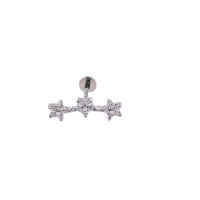 Piercing labret de acero quirúrgico para cartílago, pendiente largo de circonia cúbica, con rosca interna, de 16g, para tragus, con hélice delantera y parte posterior plana, 100%, 316L - details 5