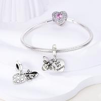 Encantos de Serie Zirconia de Plata Esterlina S925 100% Real para Mujeres Joyería Fina de Cumpleaños Ajuste a Pulsera y Bangle de 3mm - details 56