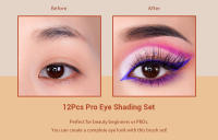 Jessup - Juego de brochas para sombras de ojos, brochas profesionales para maquillaje de ojos, brocha sintética premium negra para difuminar, corrector y sombras T339 - details 4