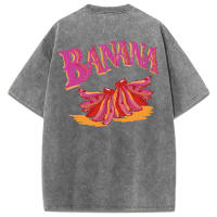 Camisetas lavadas con estampado de plátano rosa creativo para mujer, camisetas suaves de verano, Top informal cómodo deportivo de manga corta, gran oferta - details 35