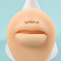 Pendiente de gota de acero quirúrgico para mujer, Piercing de hélice Tragus, pendiente de cadena de perca de oreja, pendiente de cartílago de lóbulo Rook, bola larga, lustre, 1Pc - details 3