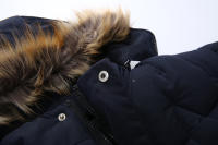 Chaqueta de plumón para niños y niñas, abrigo grueso y cálido con capucha y cuello de piel, color azul marino, Parka de 2 a 10 L-3XL, para invierno - details 8