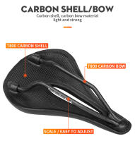 TOSEEK Full Carbon Saddle MTB/Road Bike Saddle 143/155MM Super Light Leather Carbon Cushions 135g Carbon Rails Bicycle Seat - details 9