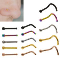 Pendientes de bola de acero quirúrgico para mujer, joyería para Piercing de nariz y cuerpo, 20G, 0,8x7x2mm, 1 unidad - details 4
