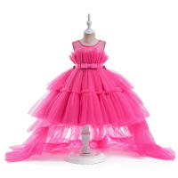 Summer Pink Trailing Lace Baby Girl Dress Toddler 1st Birthday Party Princess Dresses for Girl Formal Puffy Wedding Gown Vestido - details 7